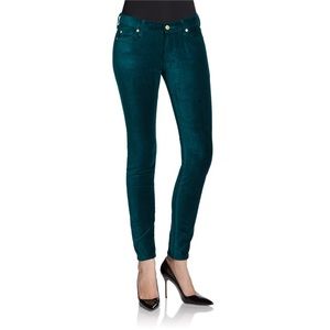 7 for all mankind Green velvet ankle skinny jeans